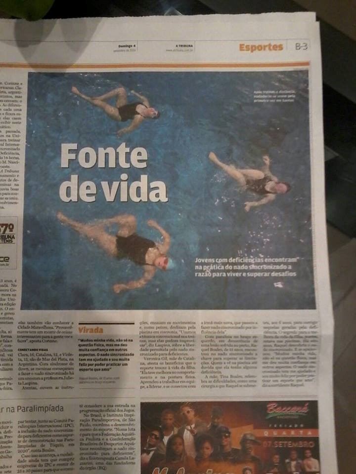 Diario A Tribuna, Tapa del diario y del suplemento deportivo,  4 de Septiembre de 2016, Santos, Sao Pablo, Brasil